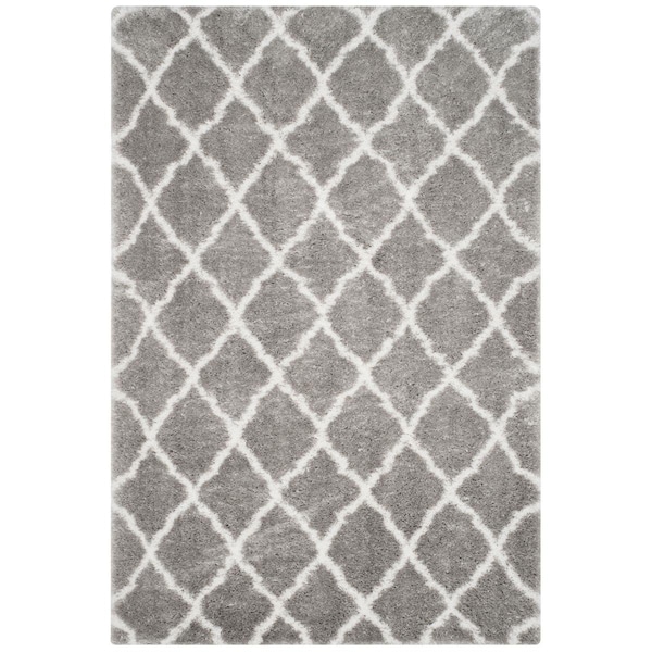 Safavieh 5 ft. 1 in. x 7 ft. 6 in. Indie Shag Power Loomed Medium Rectangular Area Rug; Grey & Ivory SGI322B-5 - main